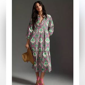 Anthropologie Bettina Tiered Shirt Dress